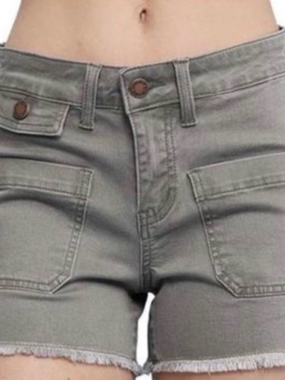 Judy Blue Olive Green High-Rise Cargo Jean Shorts RN# 116380